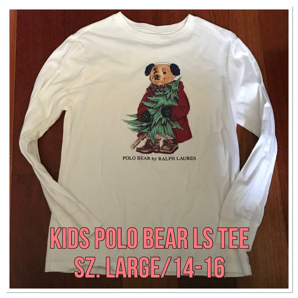 RL Polo Ls Bear tee Sz. Large 14-16